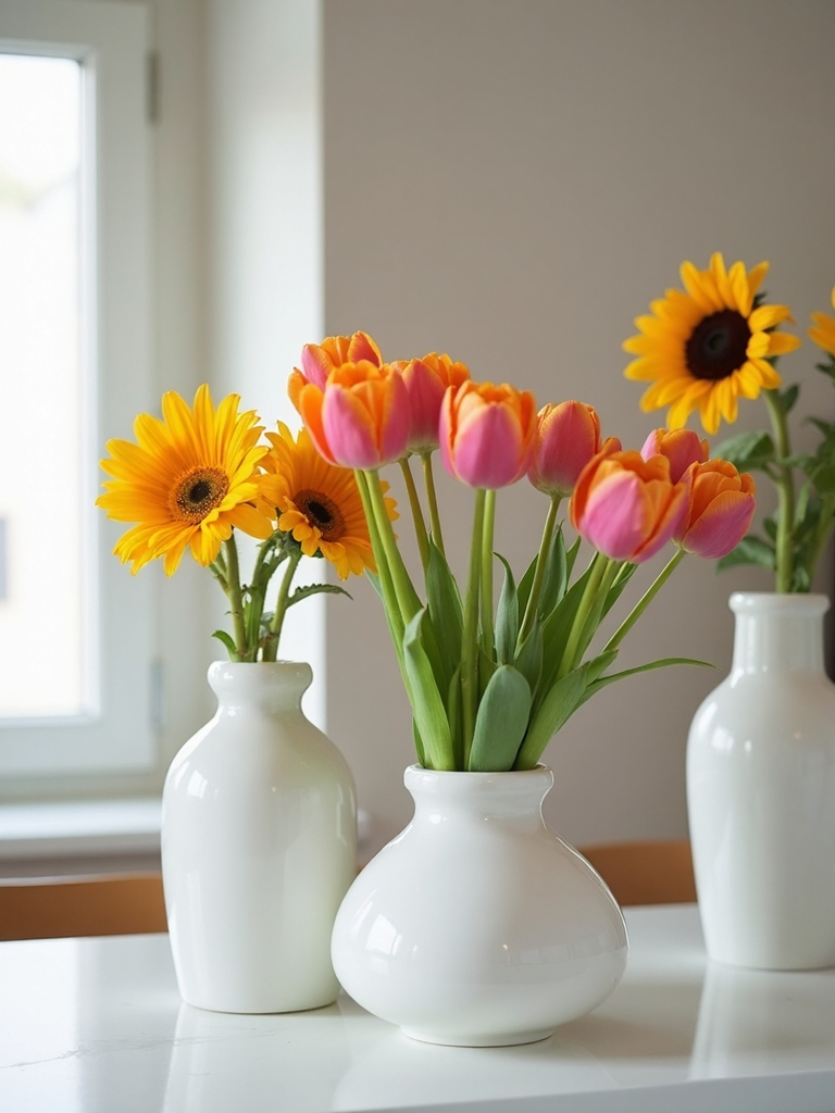 vibrant nature inspired rotating floral arrangements