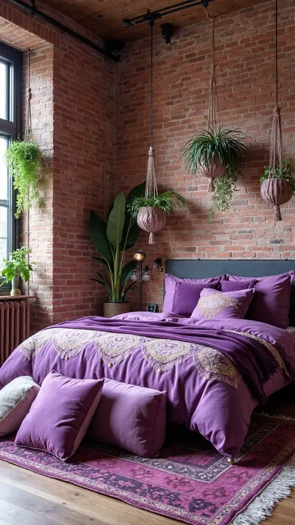 vibrant purple contemporary urban loft