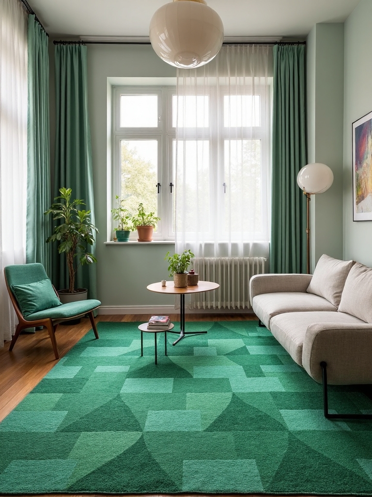 vibrant small space carpet transformation