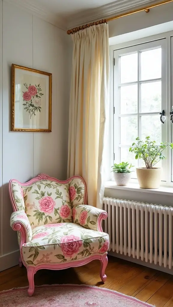 vintage floral accent furniture