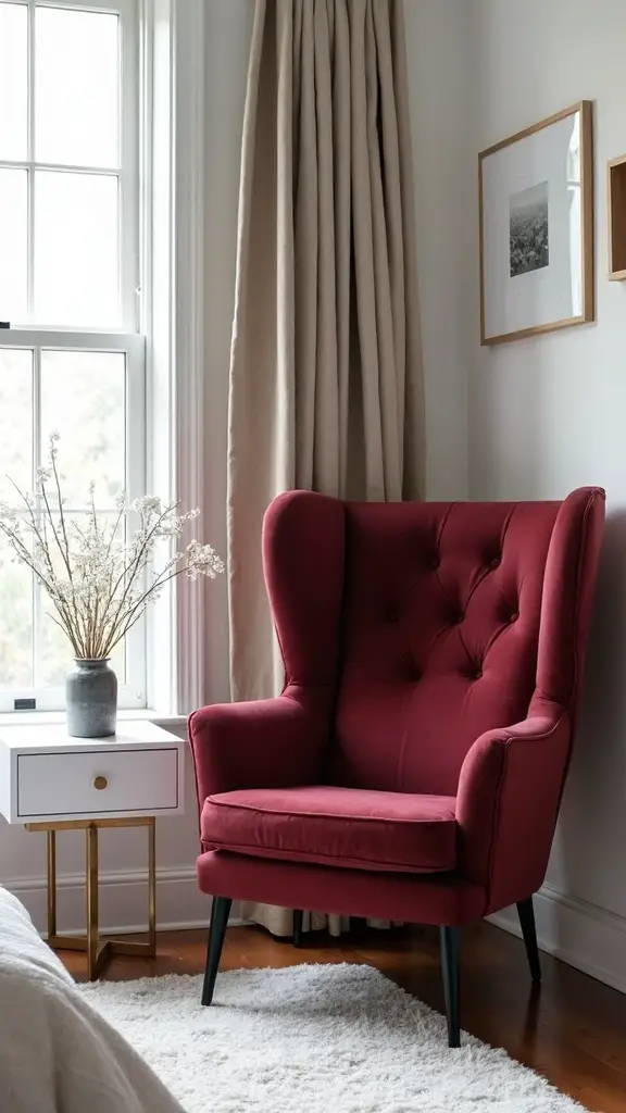 vintage inspired affordable cozy compact wingback chair