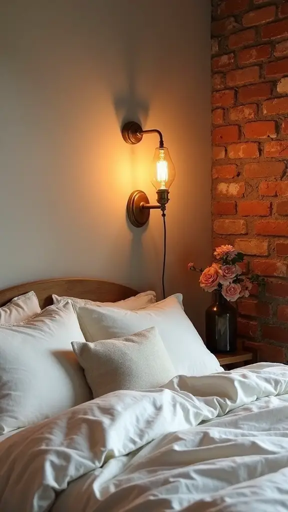 vintage inspired brass bedroom lighting