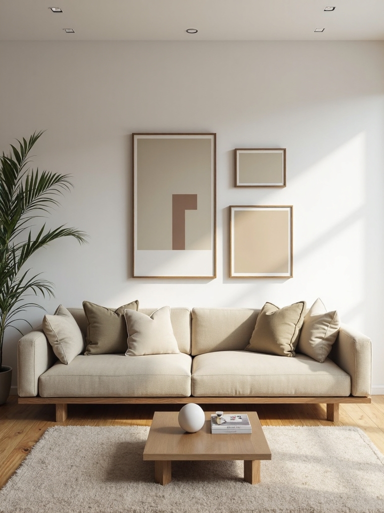 visually captivating asymmetrical minimalist curation