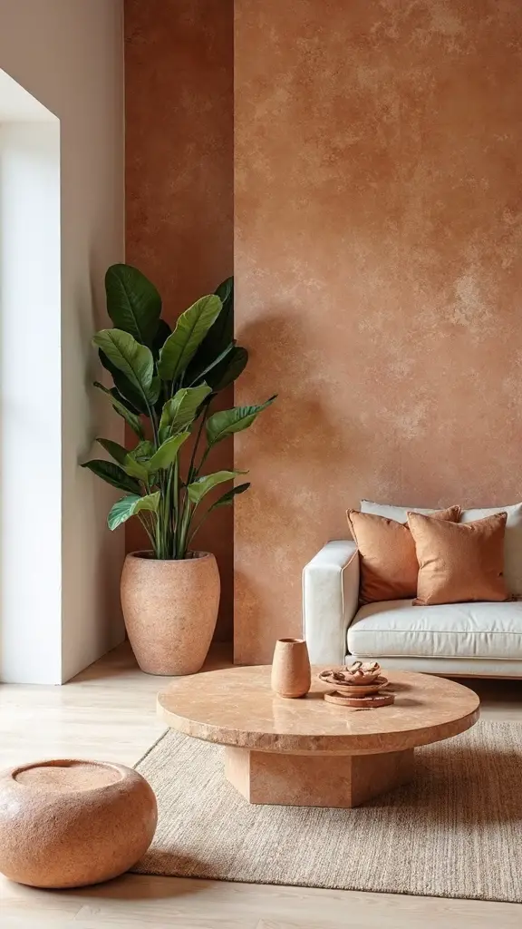warm earth toned natural stone accents