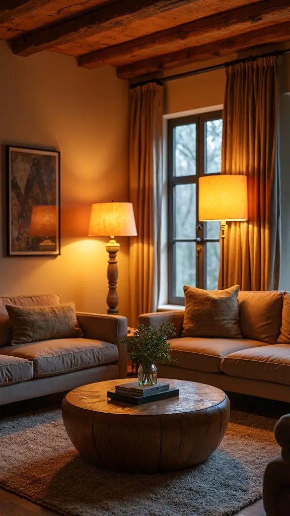 warm intimate earthy ambient lighting