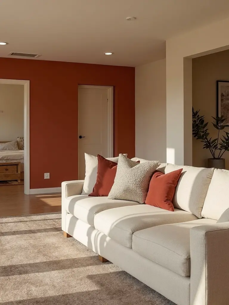 warm inviting color palette transform basement