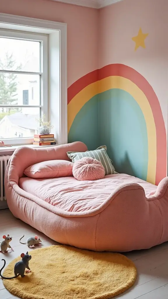 whimsical cat themed bedroom design