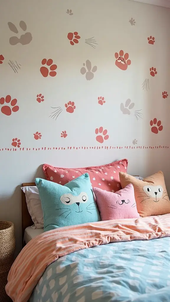whimsical feline inspired bedroom decor