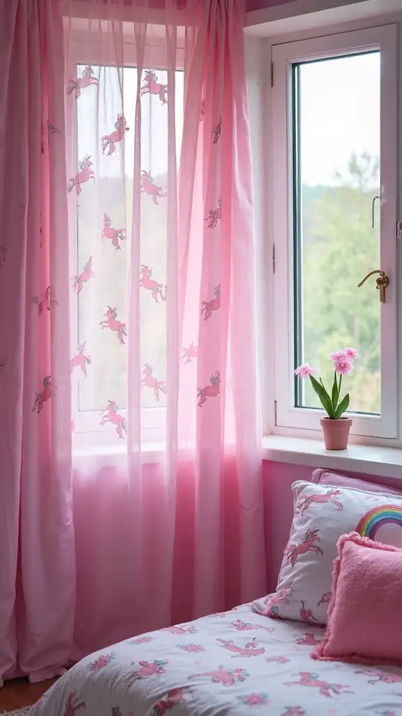 whimsical sparkly magical girl s bedroom curtains