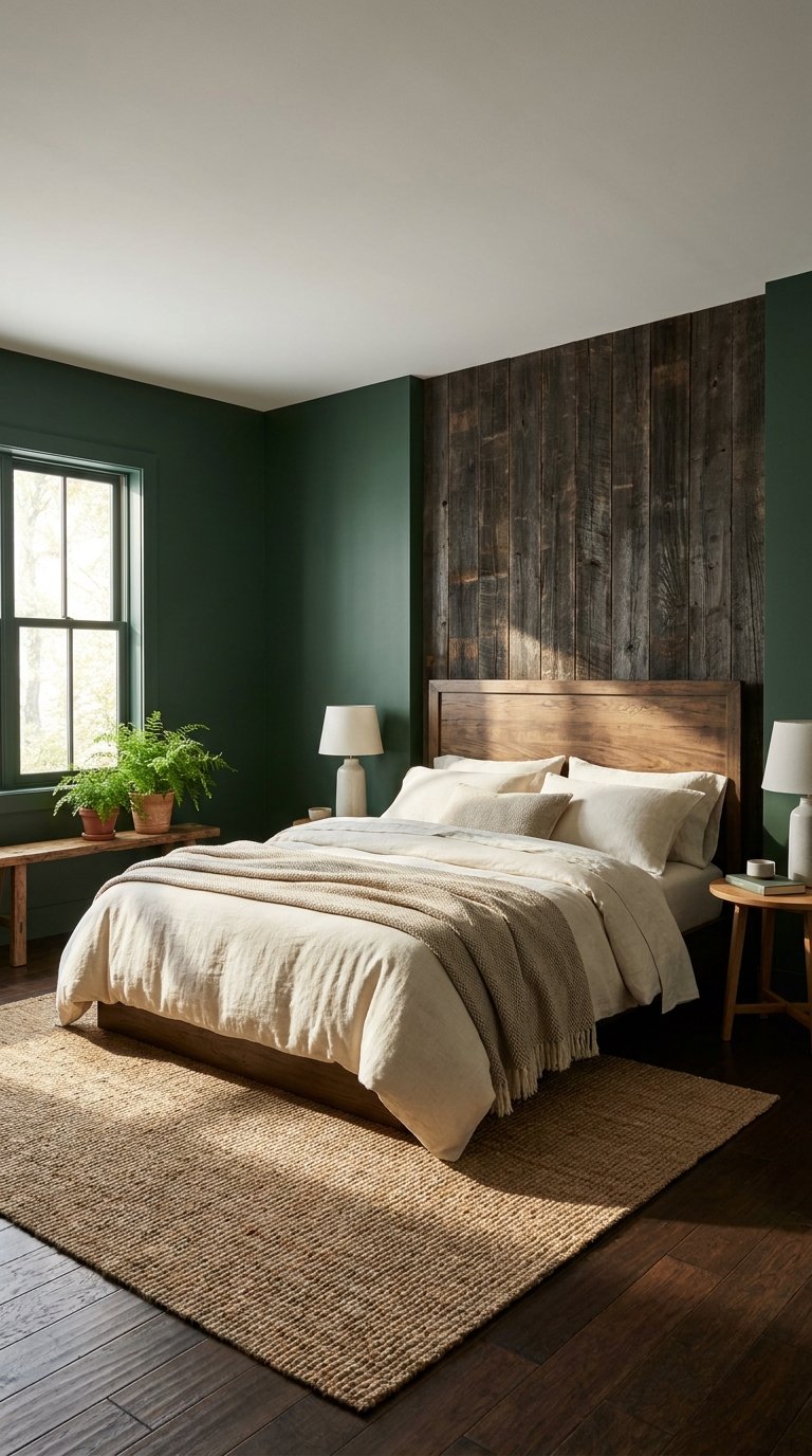 12 Refreshing Green Bedroom Wall Ideas for Natural Vibes