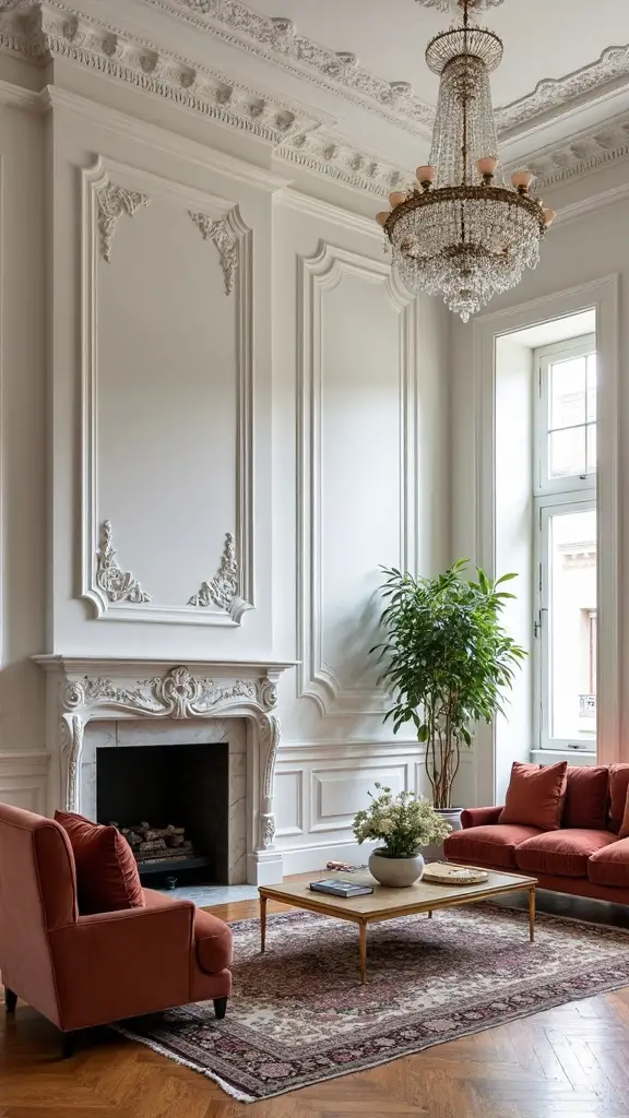 architectural details elevate living room elegance