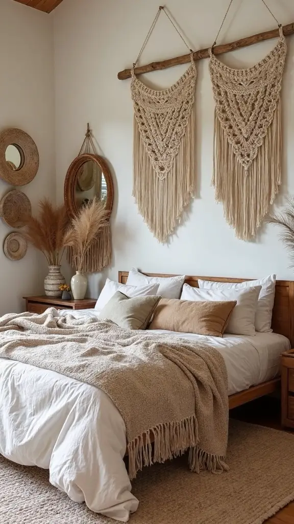 artistic boho bedroom wall decor