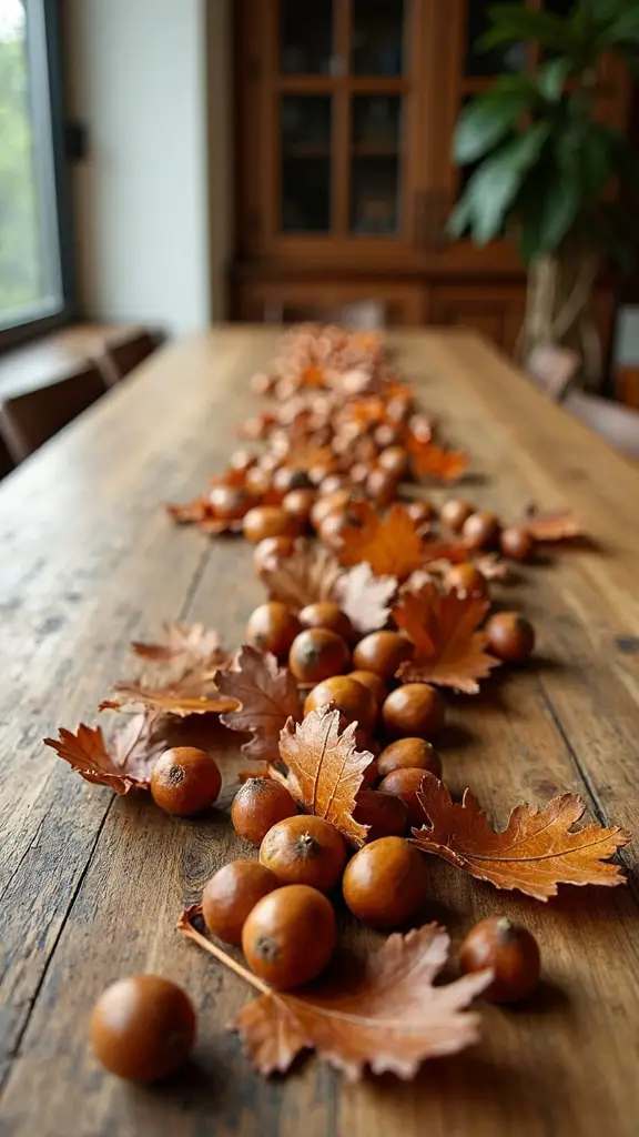 autumnal nature inspired table decor