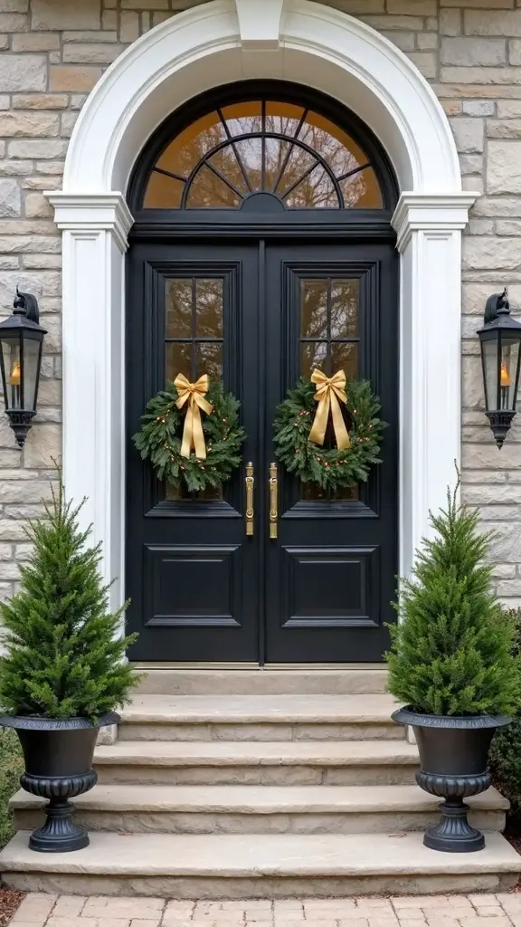 balanced symmetrical welcoming holiday arrangements