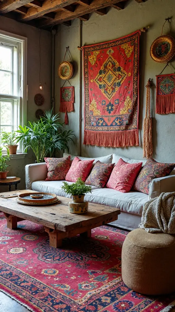 bohemian global textured living space