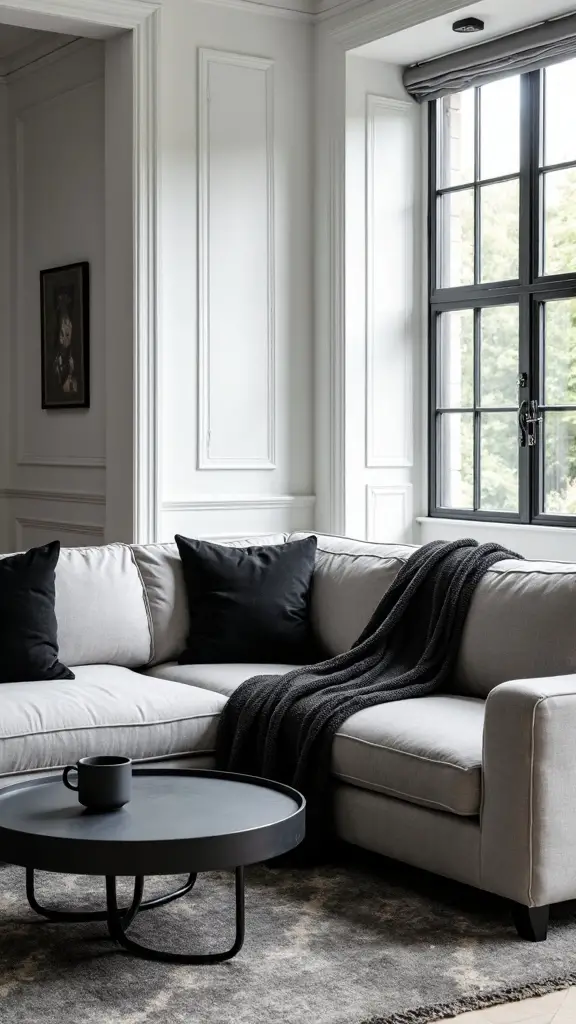 bold dramatic contrast living space