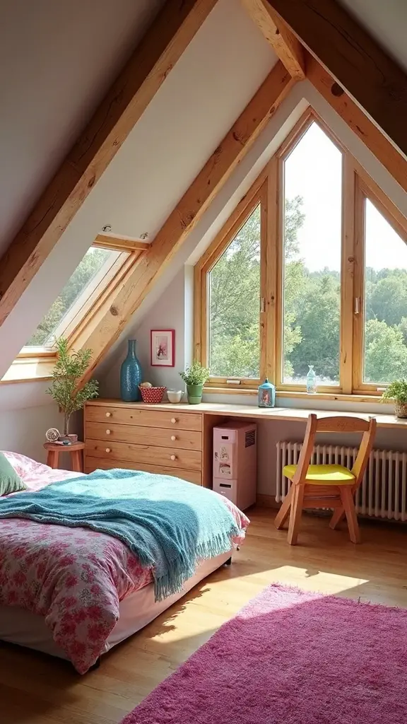 bright open natural lit comfortable attic retreat