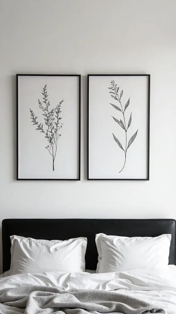 calming botanical minimalist bedroom decor