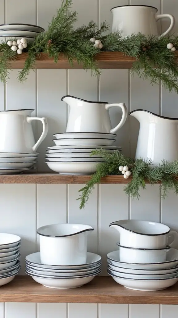 charming farmhouse christmas enamelware vignette