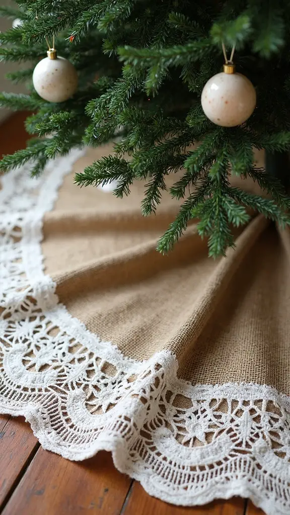 charming farmhouse inspired burlap lace tree skirts
