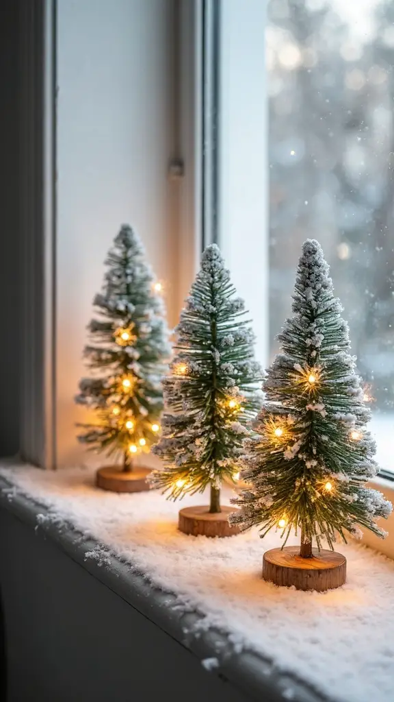 charming miniature christmas tree window display