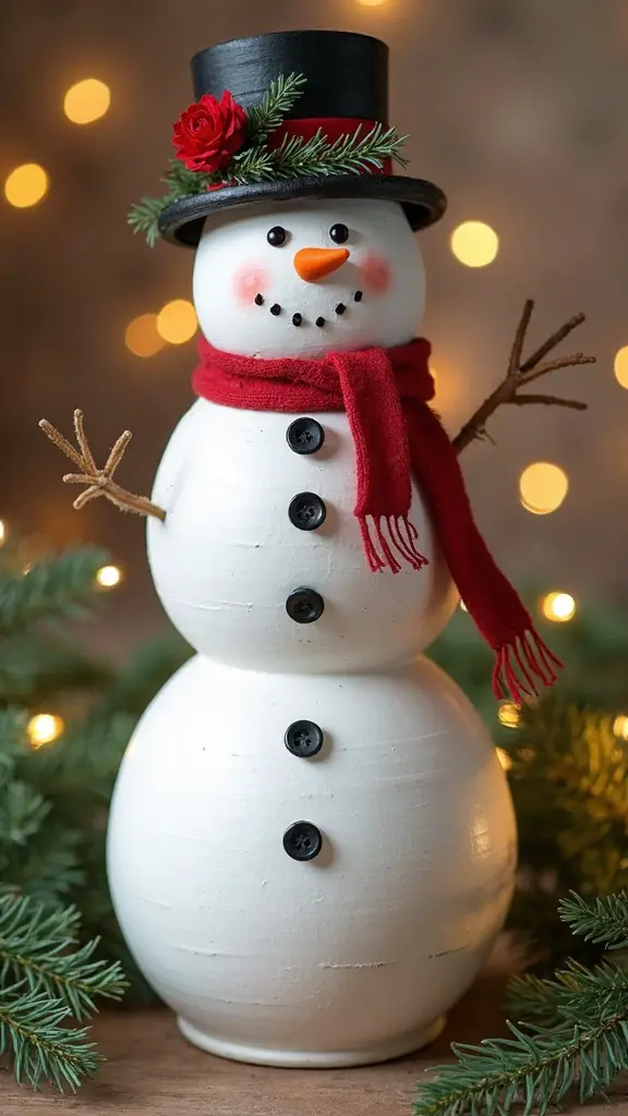 charming stacked painted pot snowmen
