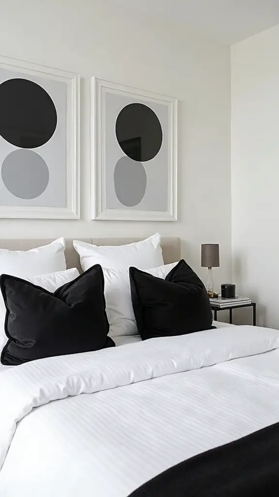 chic monochrome bedroom wall decor