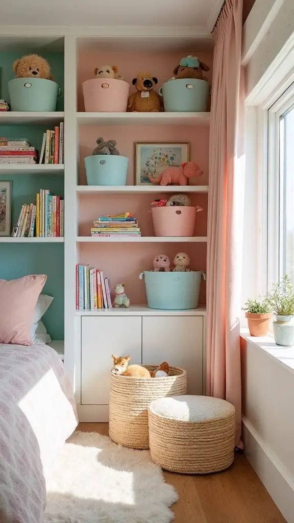 clever storage kids bedroom shelves