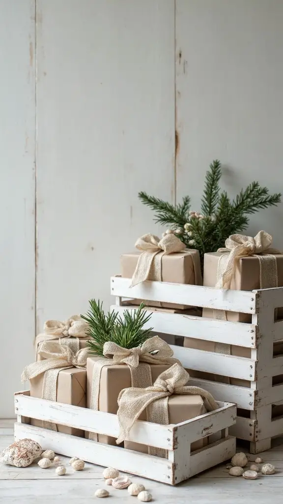 coastal farmhouse chic gift displays