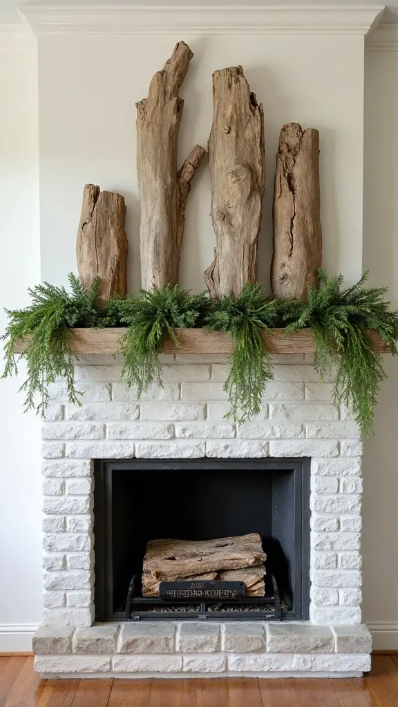 coastal inspired organic mantel succulent display