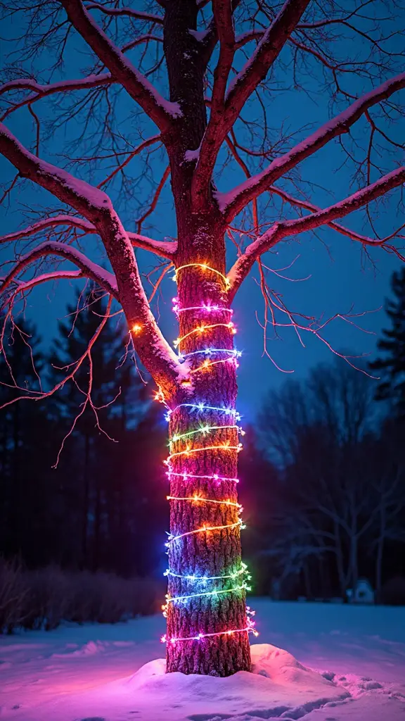 colorful magical tree wrapped radiant