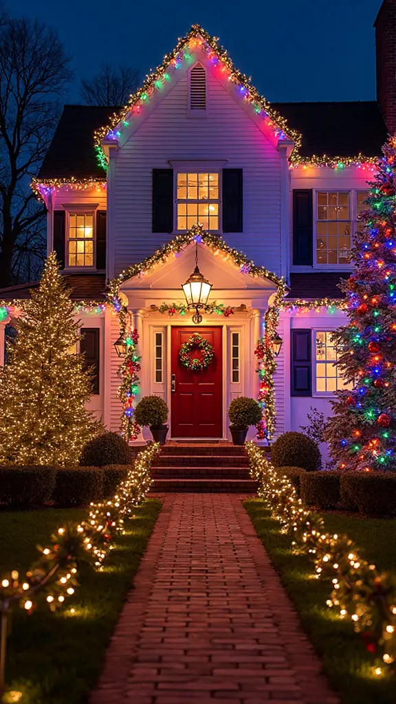 colorful outdoor christmas decor