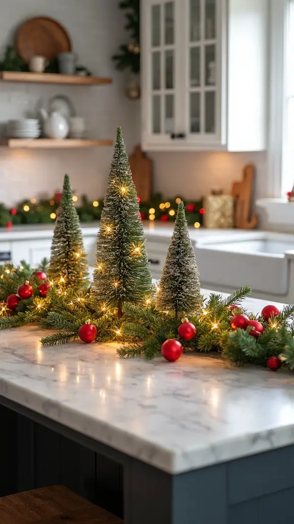 compact festive kitchen countertop christmas trees
