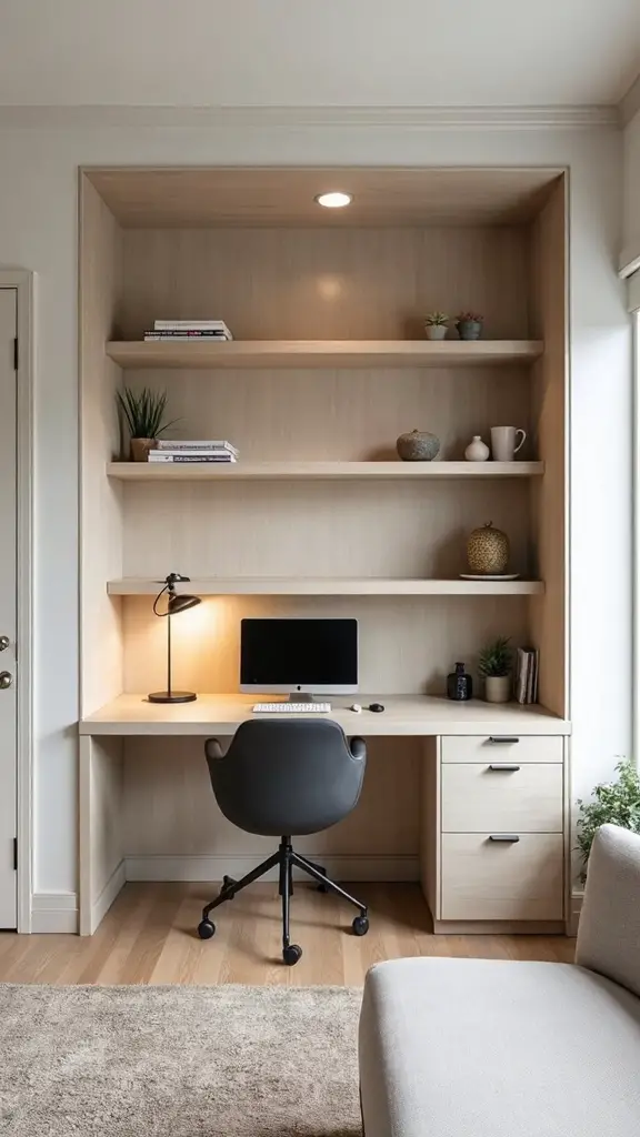 compact multifunctional concealed home office