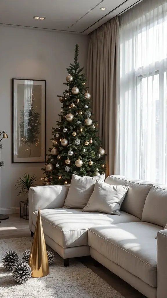 contemporary asymmetrical holiday decor
