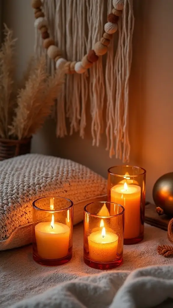 cozy bohemian christmas candle sanctuary