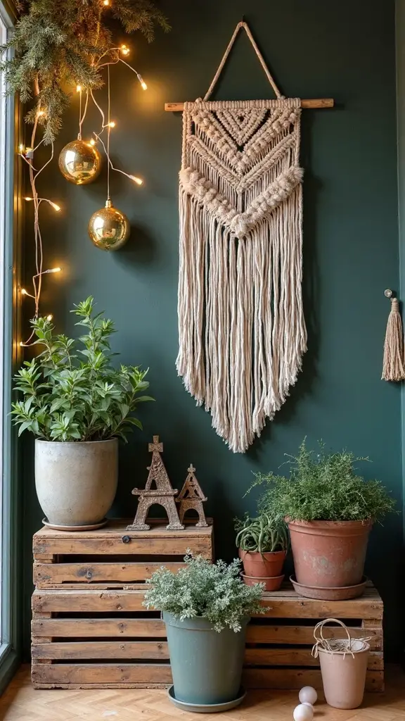 cozy bohemian vintage christmas decor