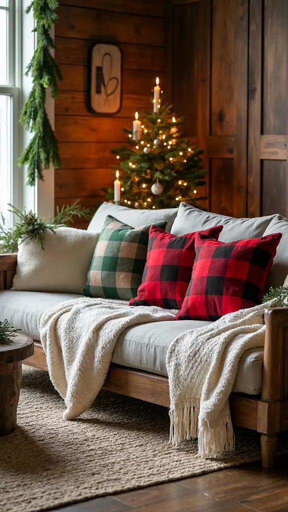cozy christmas plaid decor arrangements