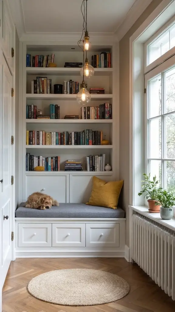 cozy corner reading nook storage