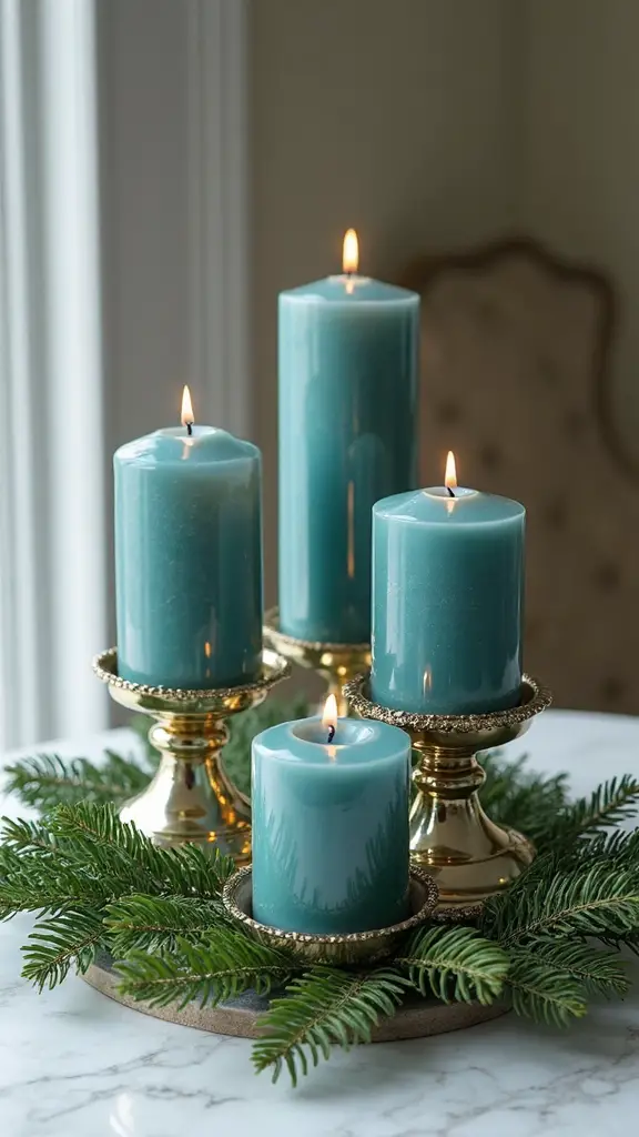 cozy elegant holiday candle arrangements