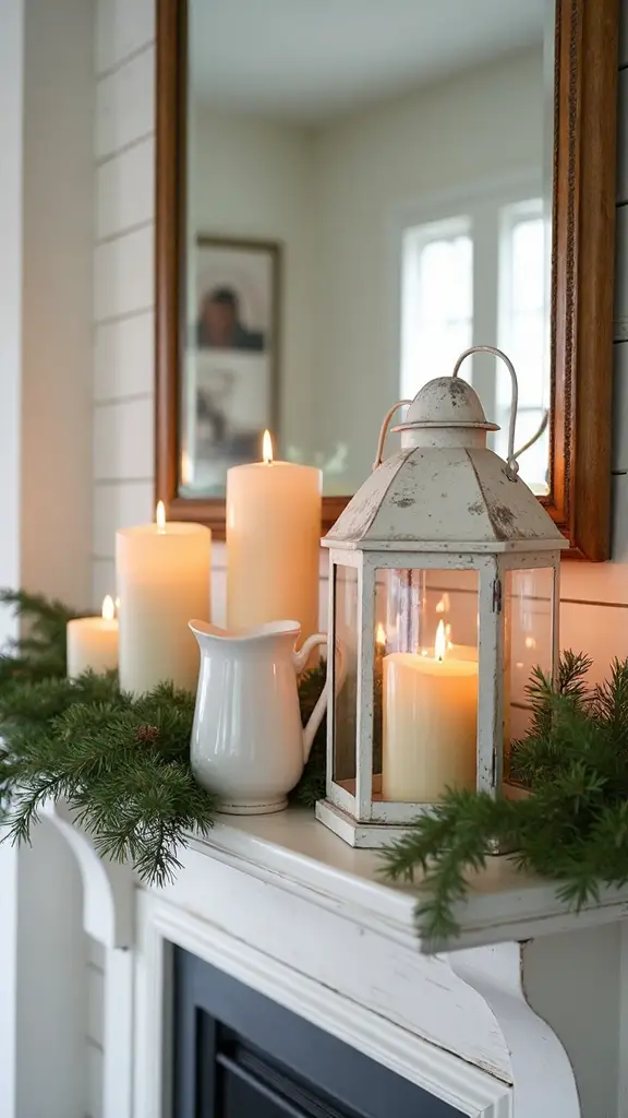 cozy farmhouse ambiance ivory candle lanterns