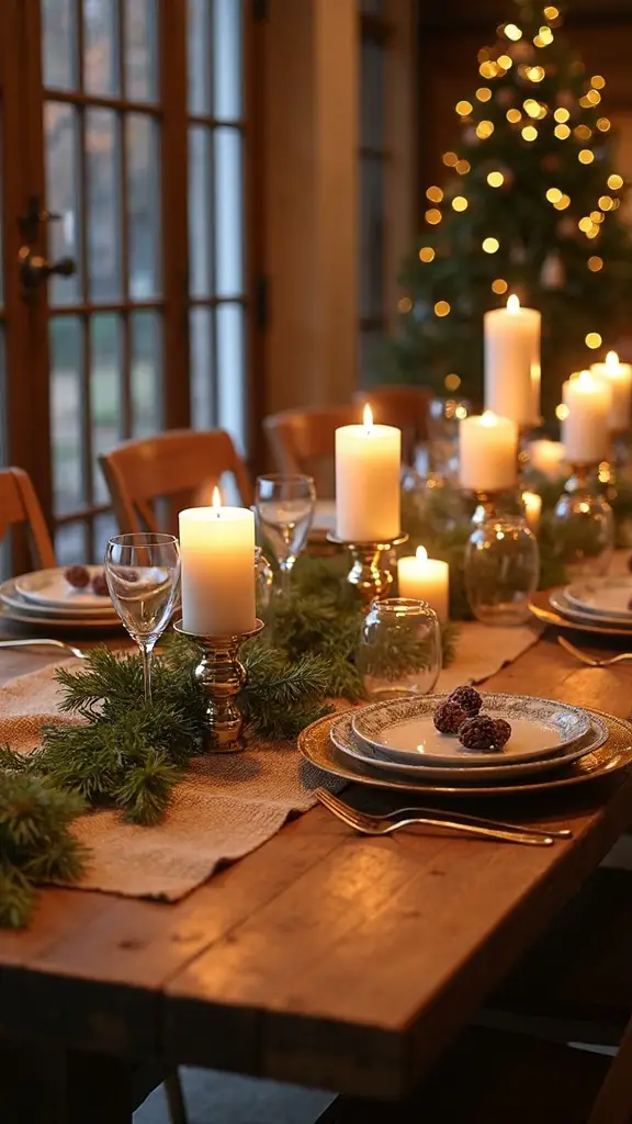 cozy farmhouse candlelit tablescape ambiance