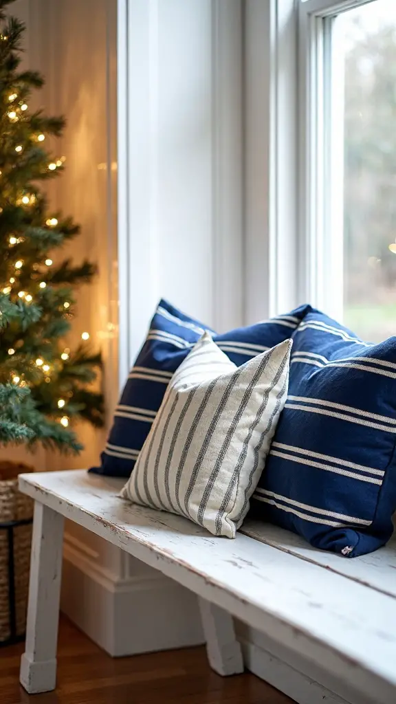 cozy farmhouse christmas pillow accents