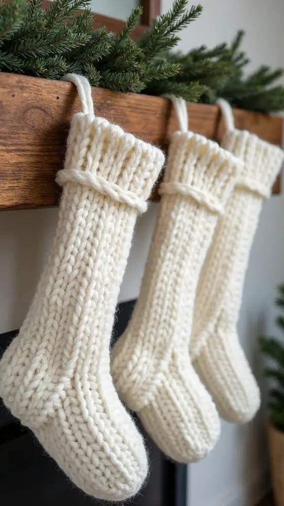 cozy farmhouse christmas stocking arrangements