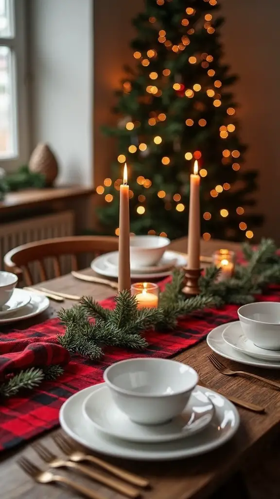 cozy farmhouse christmas tablescape