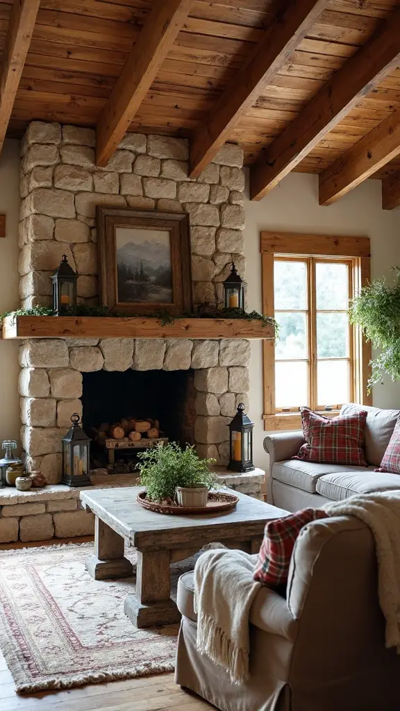 cozy farmhouse family gathering space