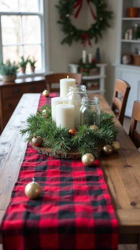 cozy farmhouse holiday table display