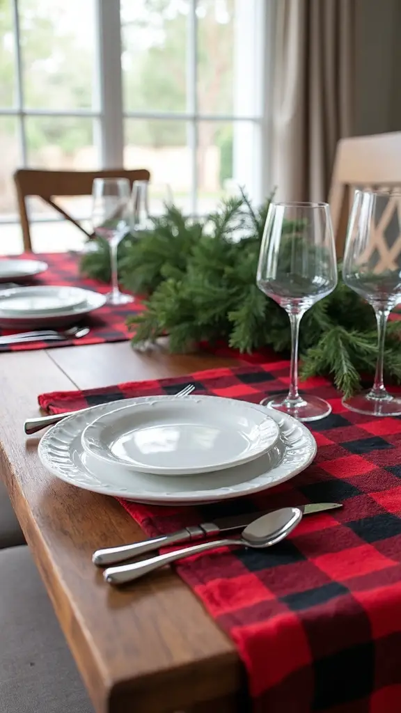 cozy farmhouse holiday table setting