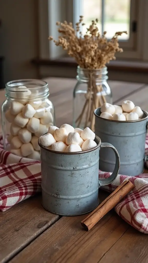 cozy farmhouse hot chocolate customization station