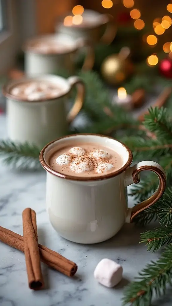 cozy festive functional hot cocoa station